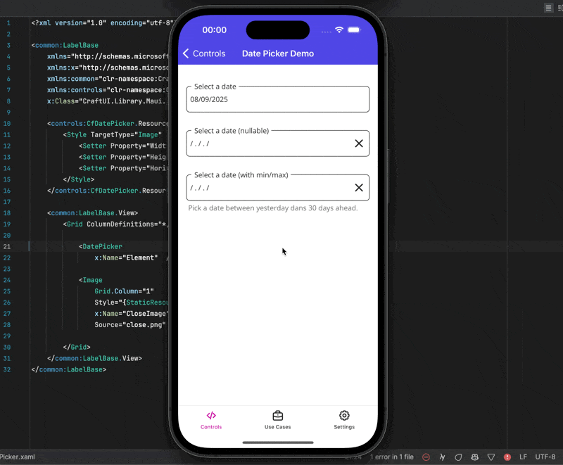 Test of CfDatePicker